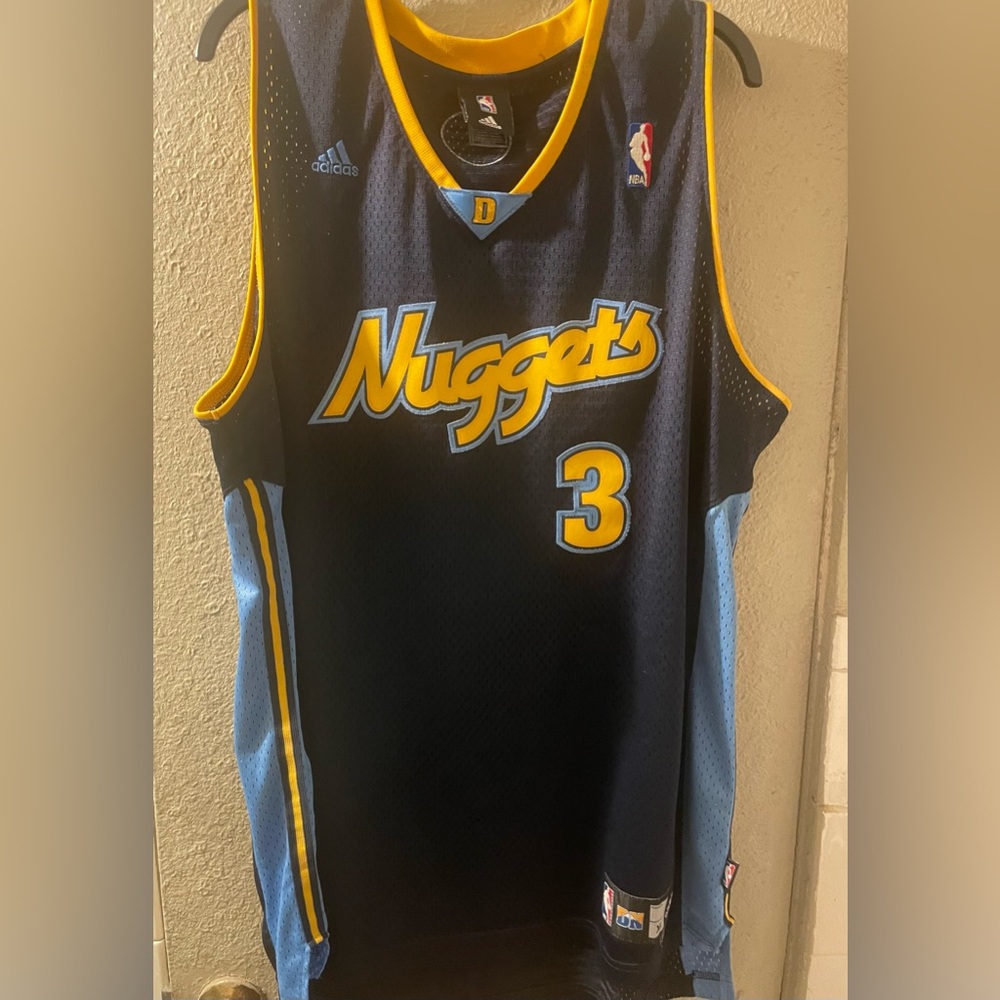 Denver Nuggets Adidas Allen Iverson Jersey Size XL length +2 NBA